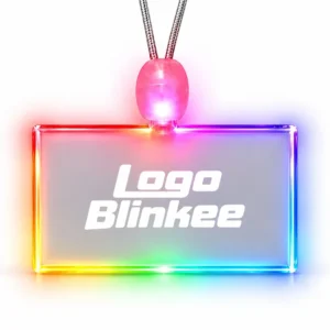 Custom Light-Up Acrylic Rectangle Necklace Custom Light-Up Necklaces