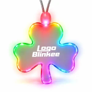 Custom Light-Up Acrylic Shamrock Necklace Custom Light-Up Necklaces