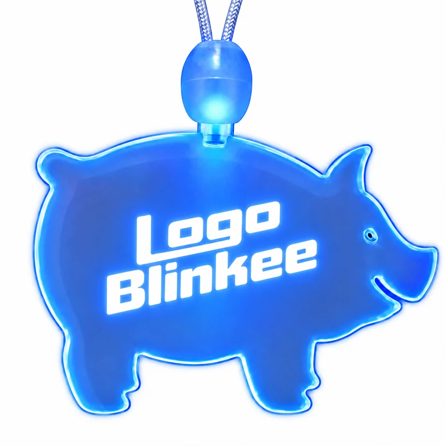 Custom Light-Up Acrylic Pig Necklace All Products Custom Light-Up Acrylic Pig Necklace All Products 2