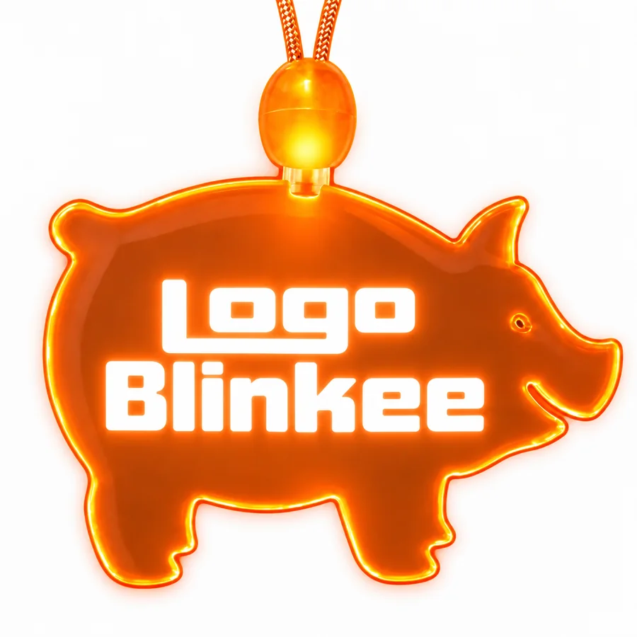 Custom Light-Up Acrylic Pig Necklace All Products Custom Light-Up Acrylic Pig Necklace All Products 3