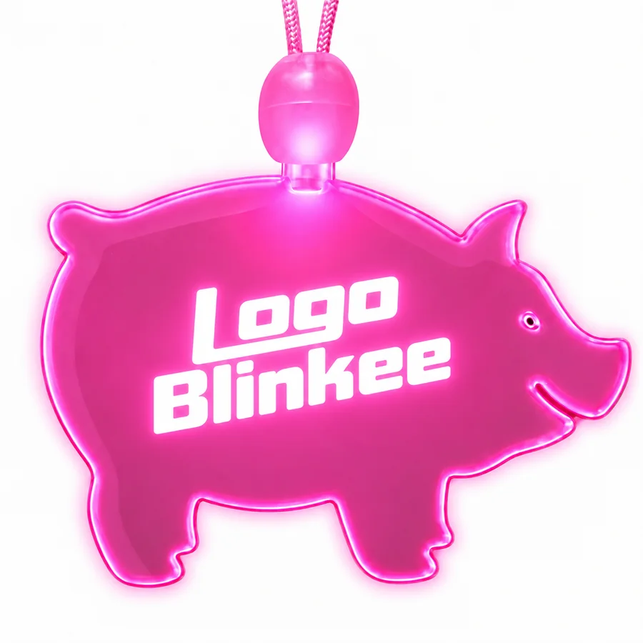 Custom Light-Up Acrylic Pig Necklace All Products Custom Light-Up Acrylic Pig Necklace All Products 4