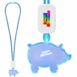 Custom Neon-Look Lanyard with Acrylic Pig Pendant