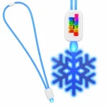 Custom Neon-Look Lanyard with Acrylic Snowflake Pendant