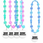 Custom Opalescent Snowflake Bead Necklace with White Medallion