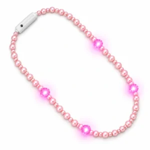 Pink Pearl LED Necklace — 27 Inches