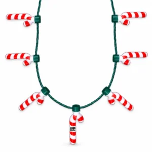 Custom Candy Cane Party LED Necklace Custom Candy Cane Party LED Necklace