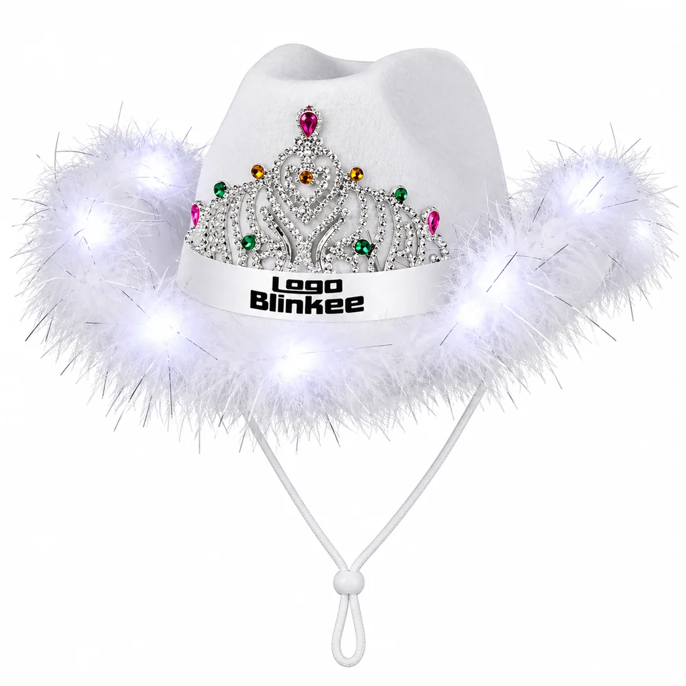 Custom LED Tiara Cowgirl Hat with Custom Band
