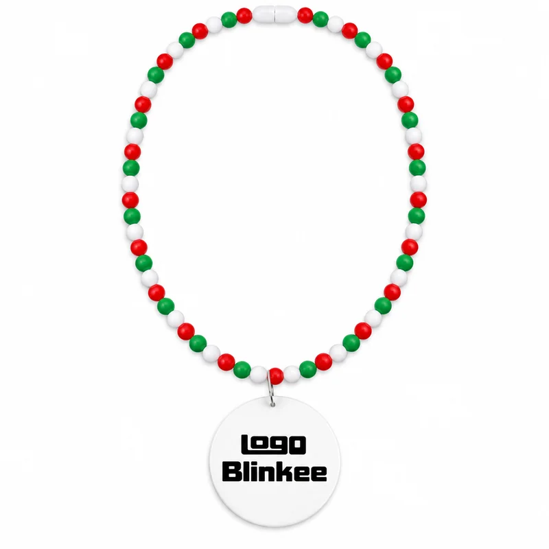 Custom Holiday Breakaway Beads with White Medallion