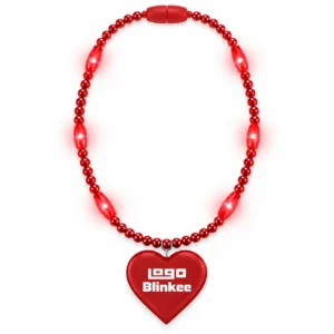 Custom Red LED Beads with Heart Medallion